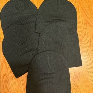 Black Knit Beanie Set